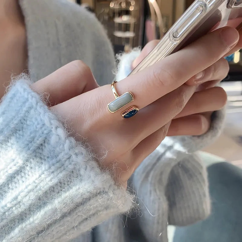 Colorful Drip Glaze Ring